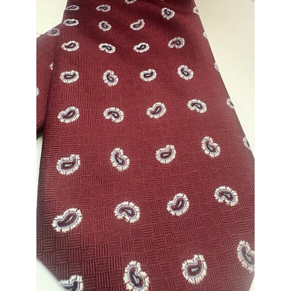 Burma Bibes Red Paisley Tie Necktie 100% Silk 57” - Picture 1 of 6
